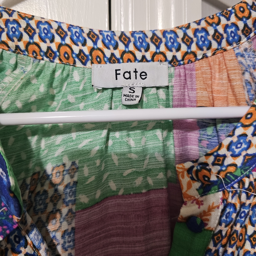 Fate Colorful Patchwork Midi Dress - image 3